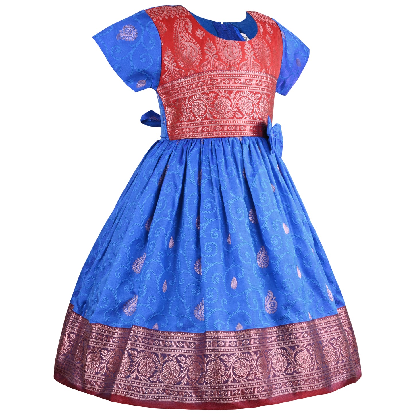 Girls Woven Regular Sleeve Fit and Flare Frock Dress