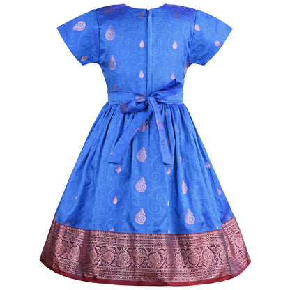 Girls Woven Regular Sleeve Fit and Flare Frock Dress