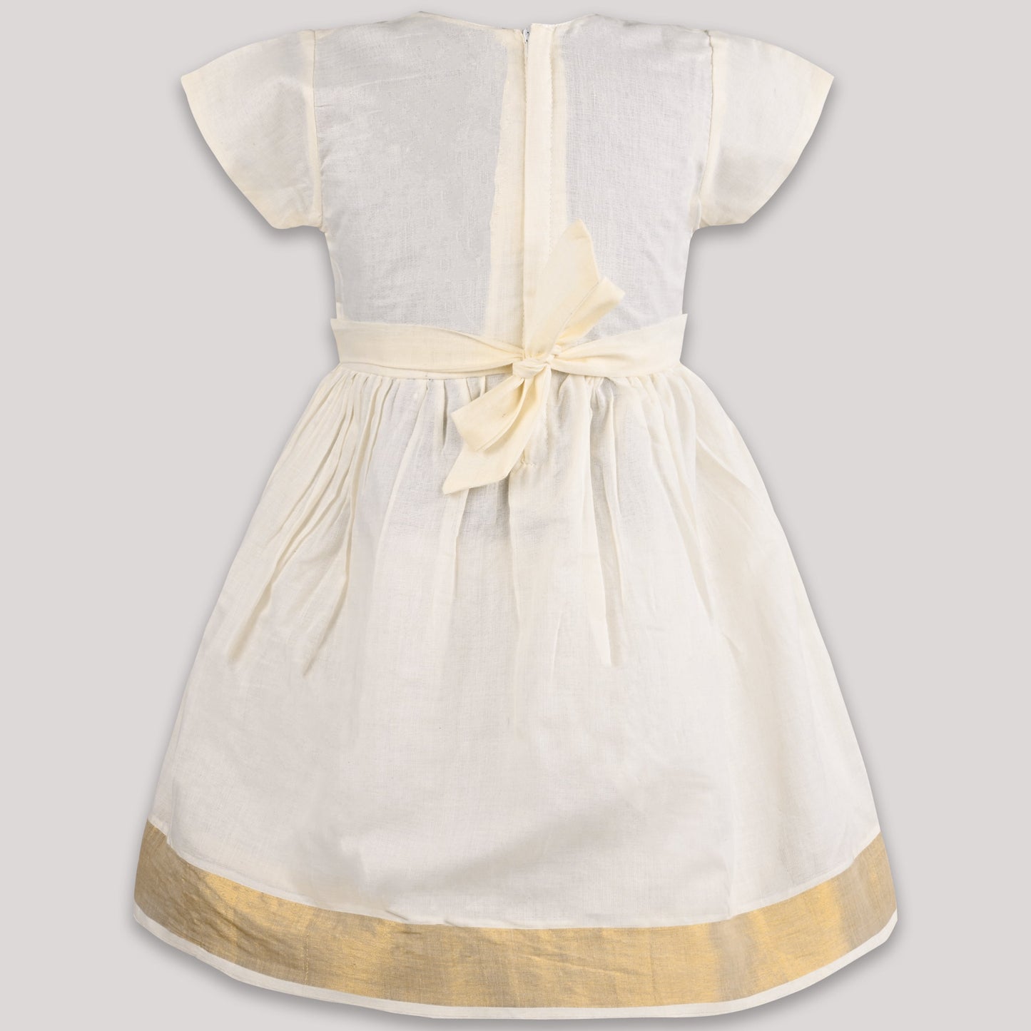 Girls Onam Dress with Bow Design