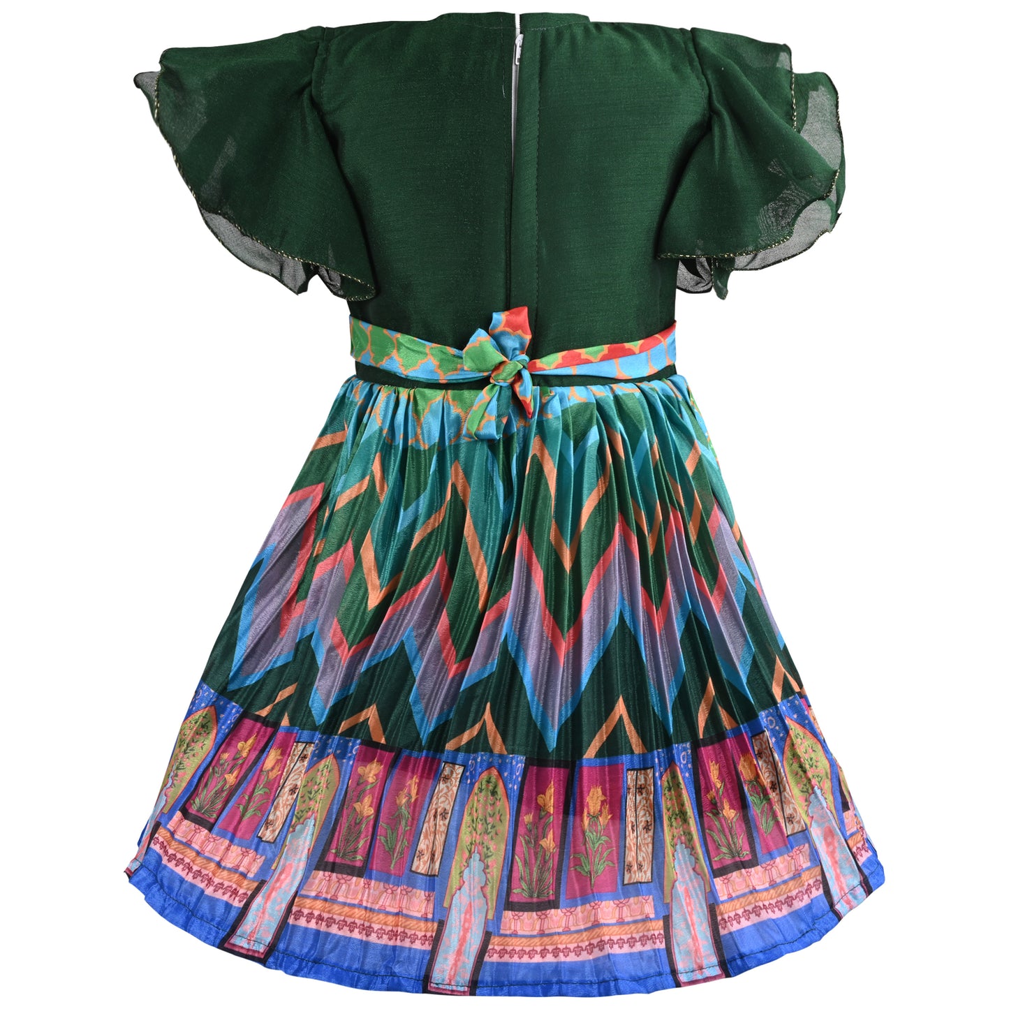 Girls Chevron Printed Ethnic Dress