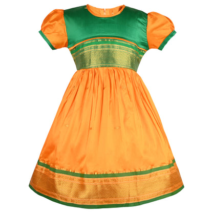 Girls Traditional Zari Border Ethnic Dress