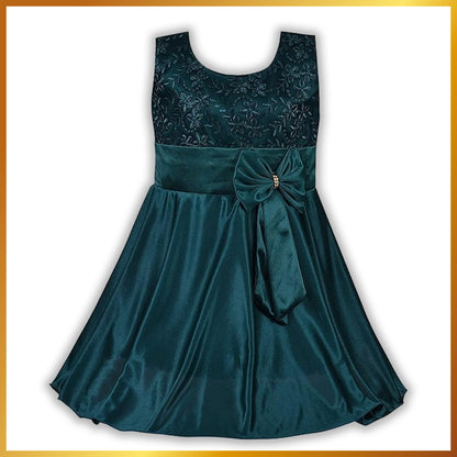 Girls Embroidered Bow Dress