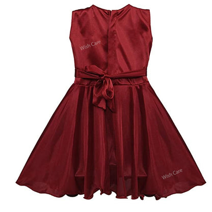 Girls Bow Embroidered Party Wear Dress