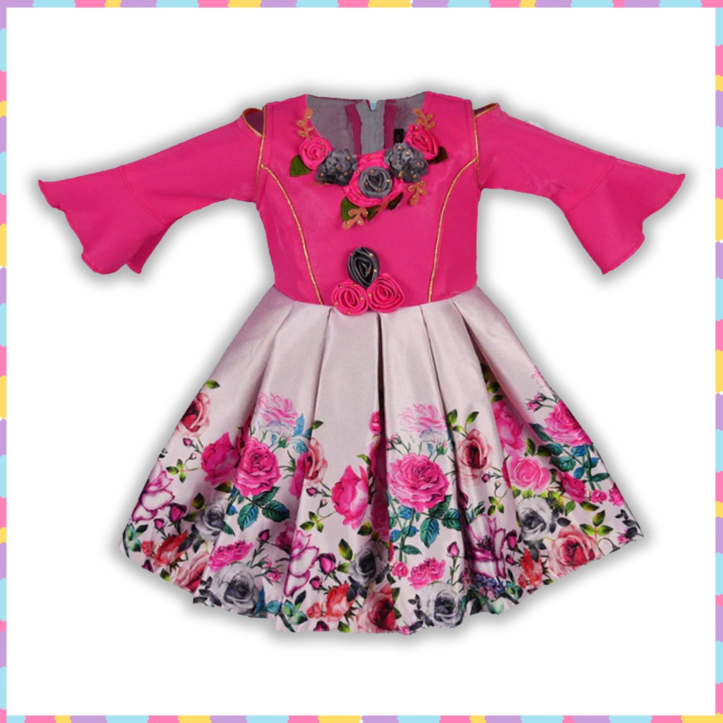 Baby Girls Party Wear Dress Birthday Frocks For Girls fe2682pnk