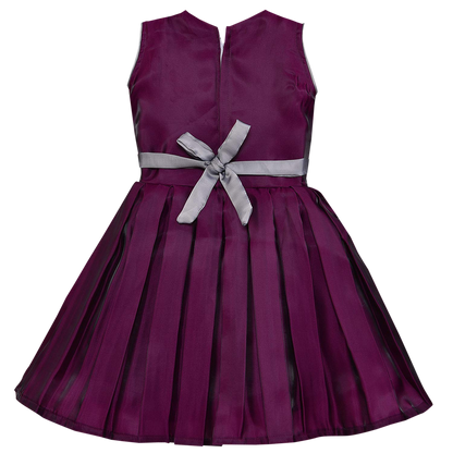 Girls Party Wear Frock Dress With Bow Designed