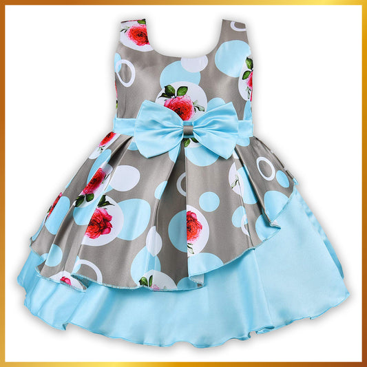 Baby Girls Frock Dress-fe2803blu