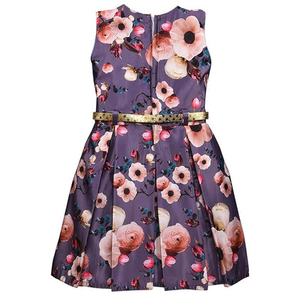 Girls Full Sleeve Fit and Flare Flower Print Frock Dress