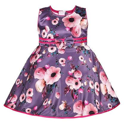 Girls Full Sleeve Floral Print A-Line Frock Dress