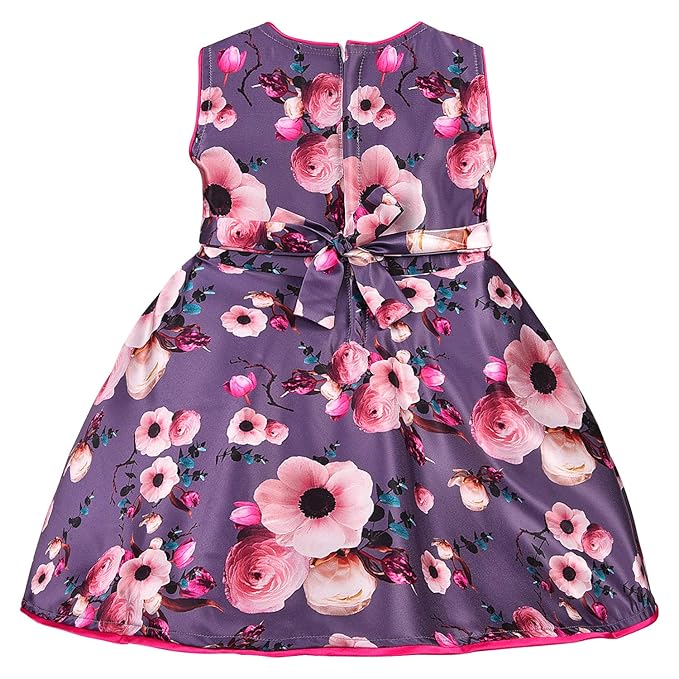 Girls Full Sleeve Floral Print A-Line Frock Dress