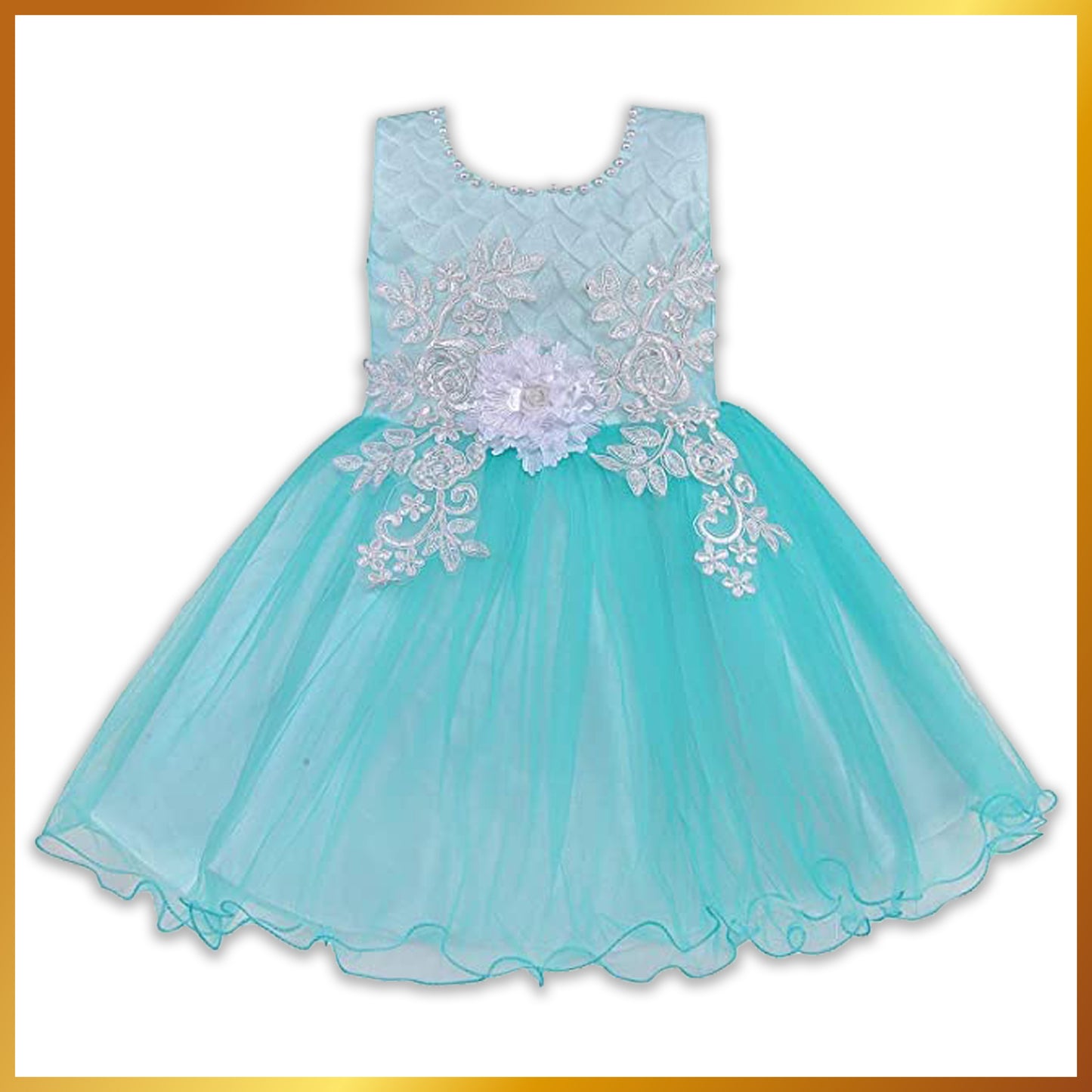 Girls Flower Embroidered Frock Dress