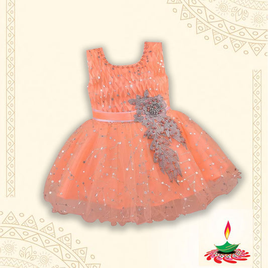 Wish Karo Baby Girls Partywear  Dress Frock (fe2925pch)