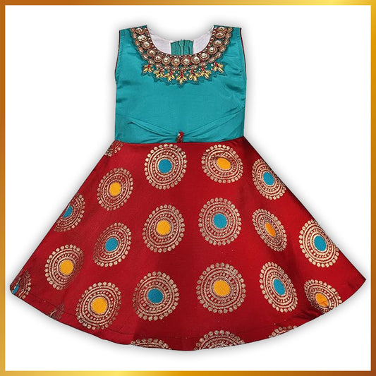 Girls Embroidered Fit and Flare Dress