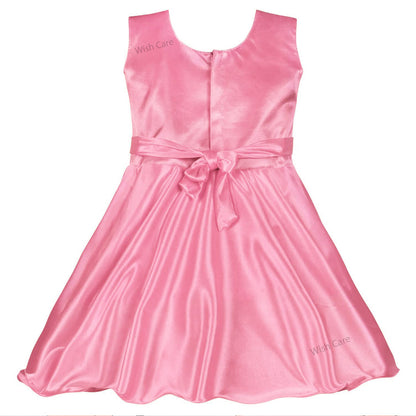 Girls Bow Embellishment Casual Dress