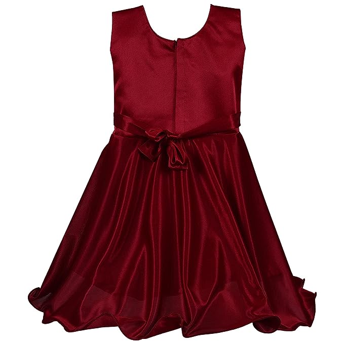 Girls Bow Embellishment Casual Dress