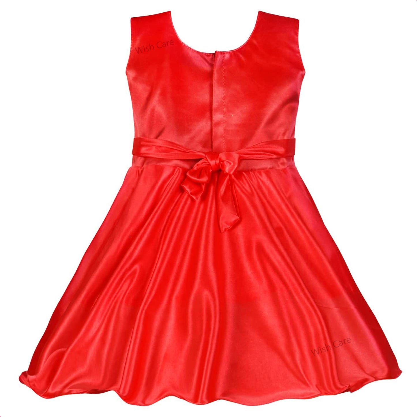 Girls Bow Embellishment Casual Dress