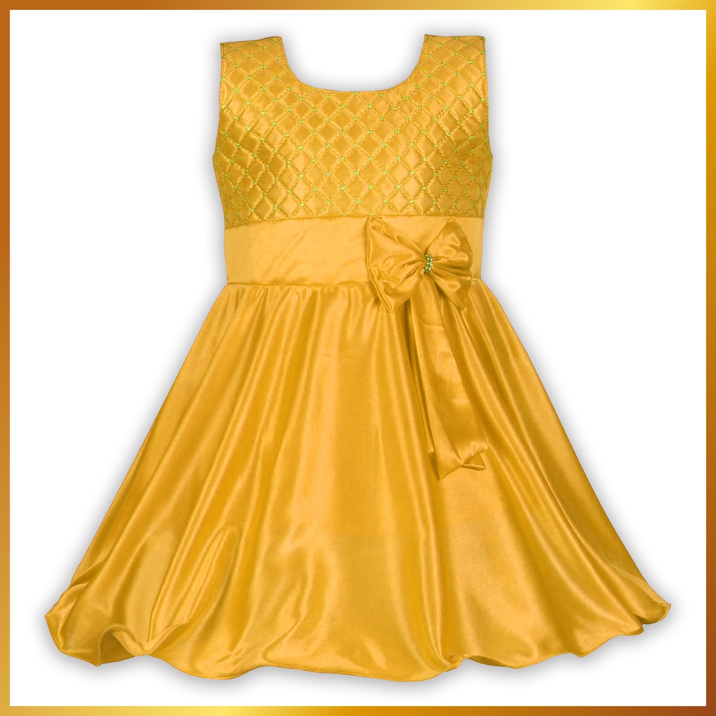 Girls Bow Embellishment Casual Dress