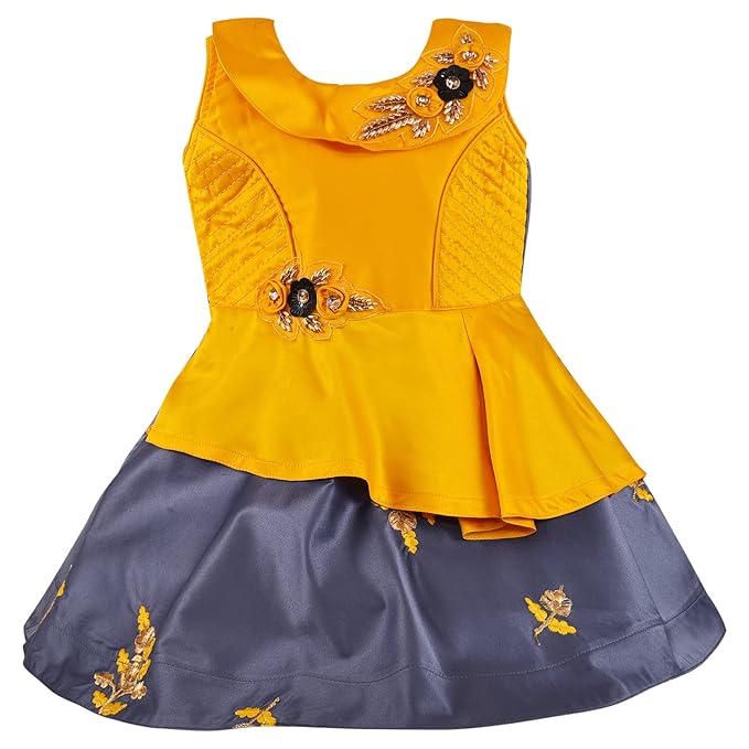 Girls Full Sleeve Embroidered A-Line Frock Dress