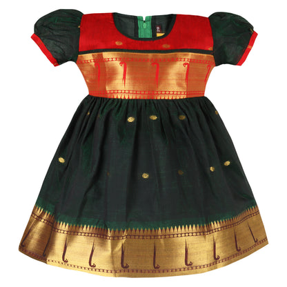 Girls Traditional Zari Border Ethnic Dress