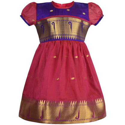 Girls Traditional Zari Border Ethnic Dress