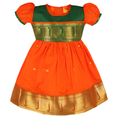 Girls Traditional Zari Border Ethnic Dress