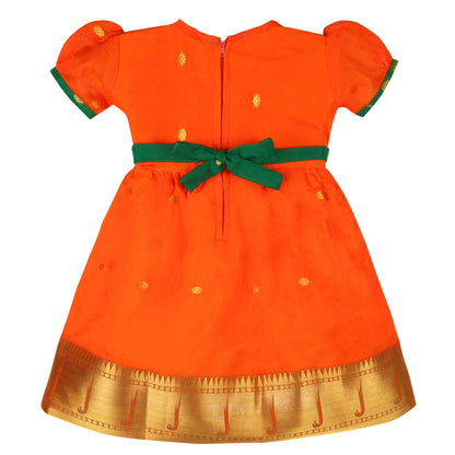 Girls Traditional Zari Border Ethnic Dress