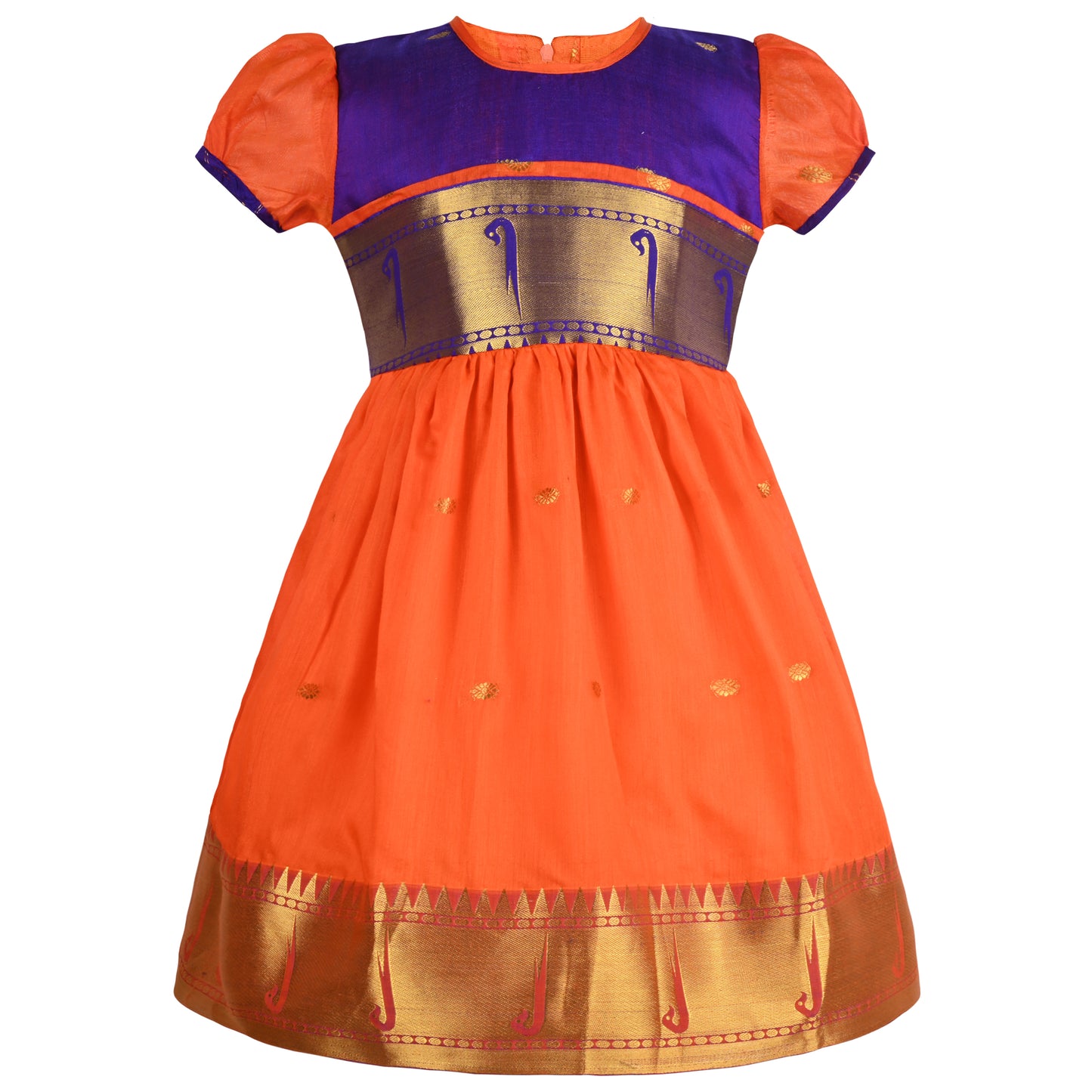 Girls Traditional Zari Border Ethnic Dress