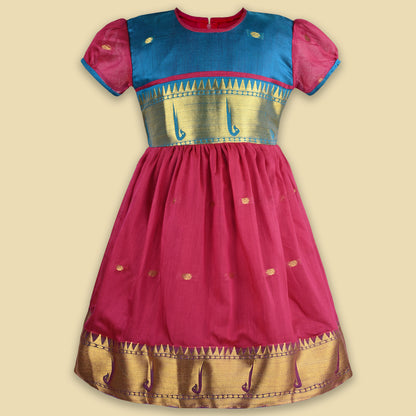 Girls Traditional Zari Border Ethnic Dress