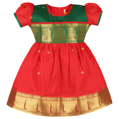 Girls Traditional Zari Border Ethnic Dress