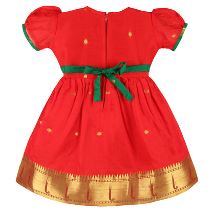 Girls Traditional Zari Border Ethnic Dress