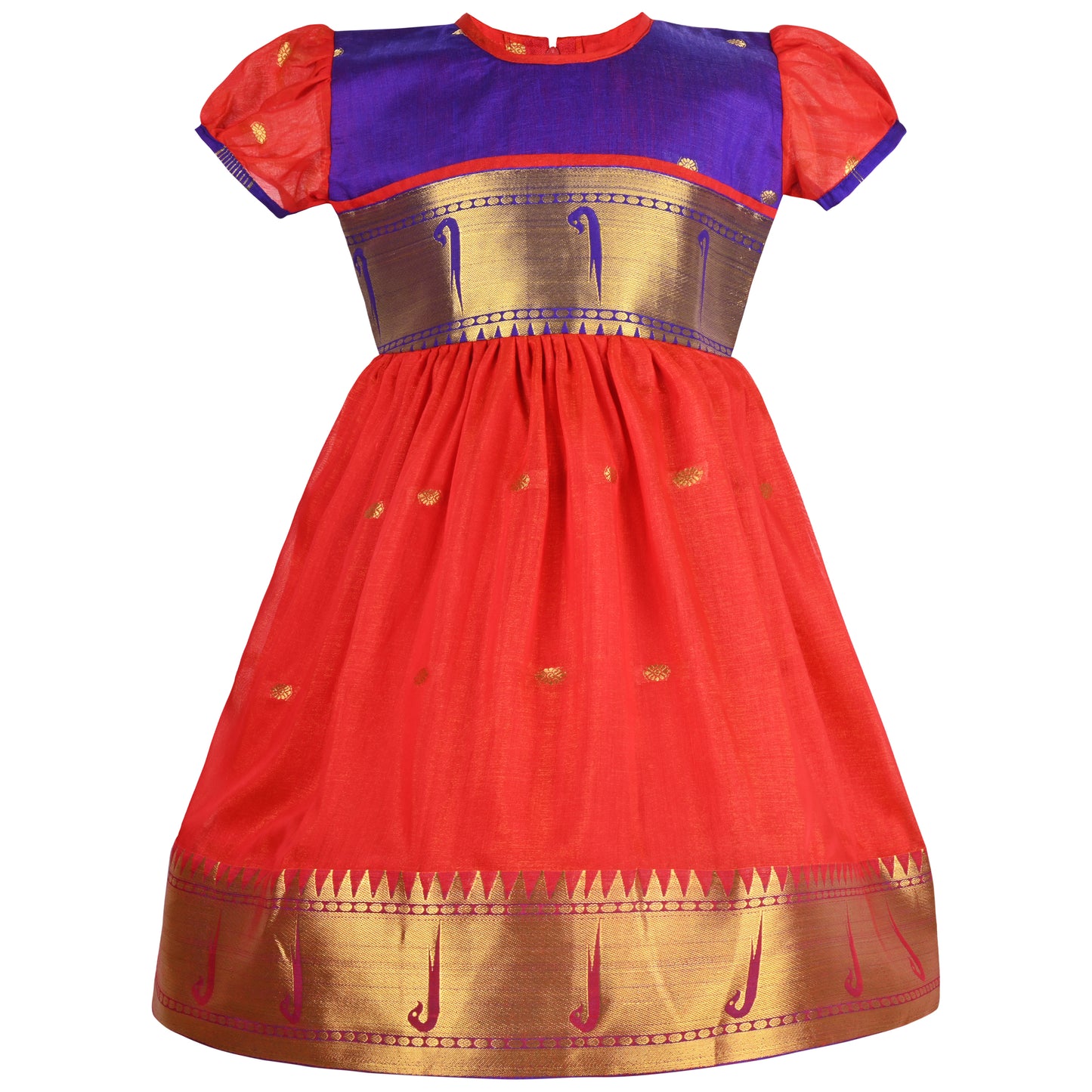 Girls Traditional Zari Border Ethnic Dress