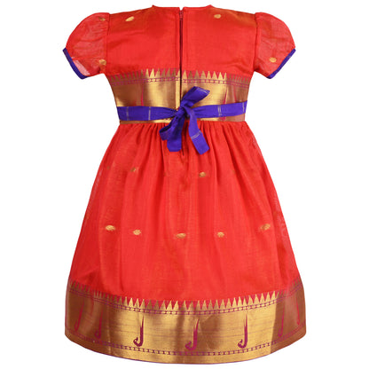 Girls Traditional Zari Border Ethnic Dress