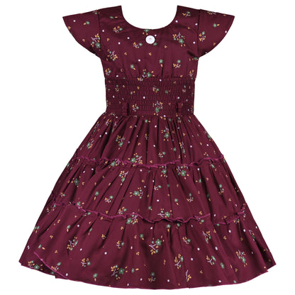 Girls Floral Printed Rayon Summer Dress