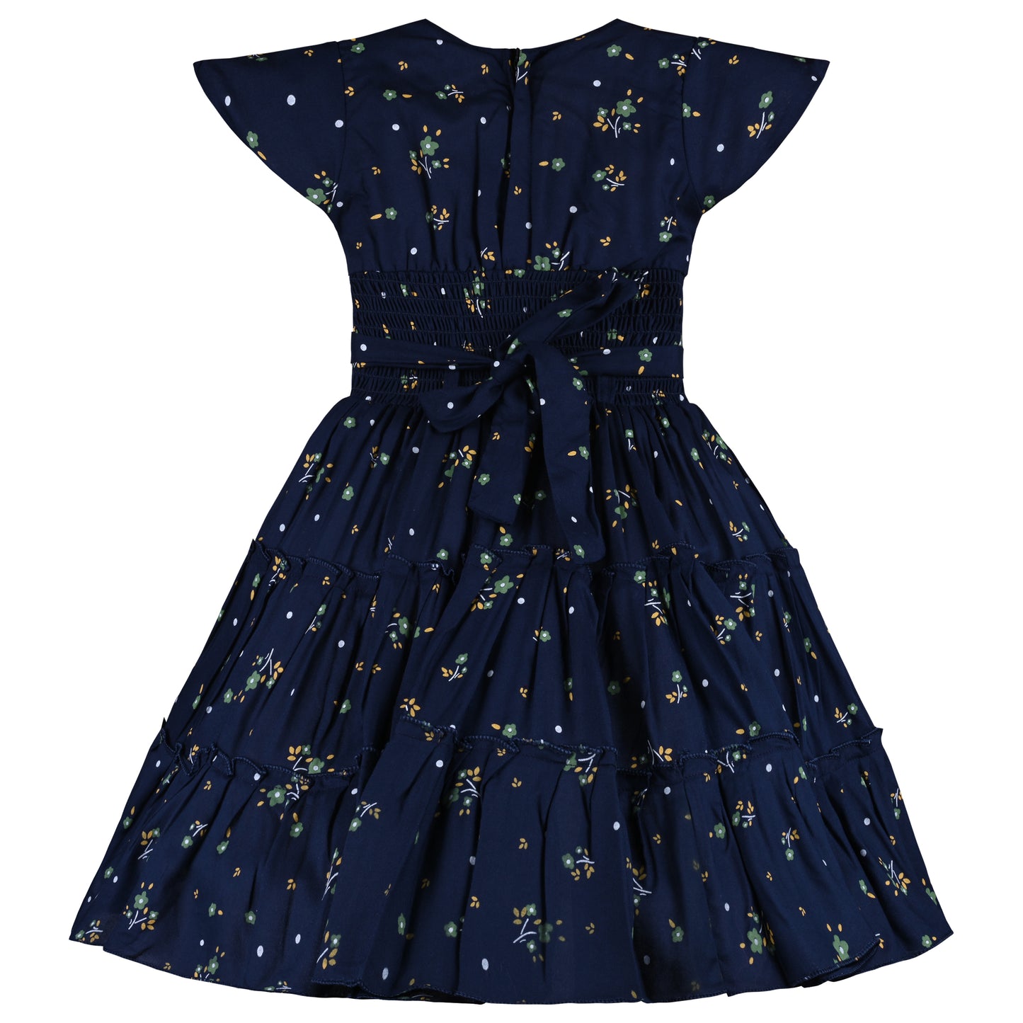 Girls Cap Sleeve Rayon Fabric A-Line Frock Dress