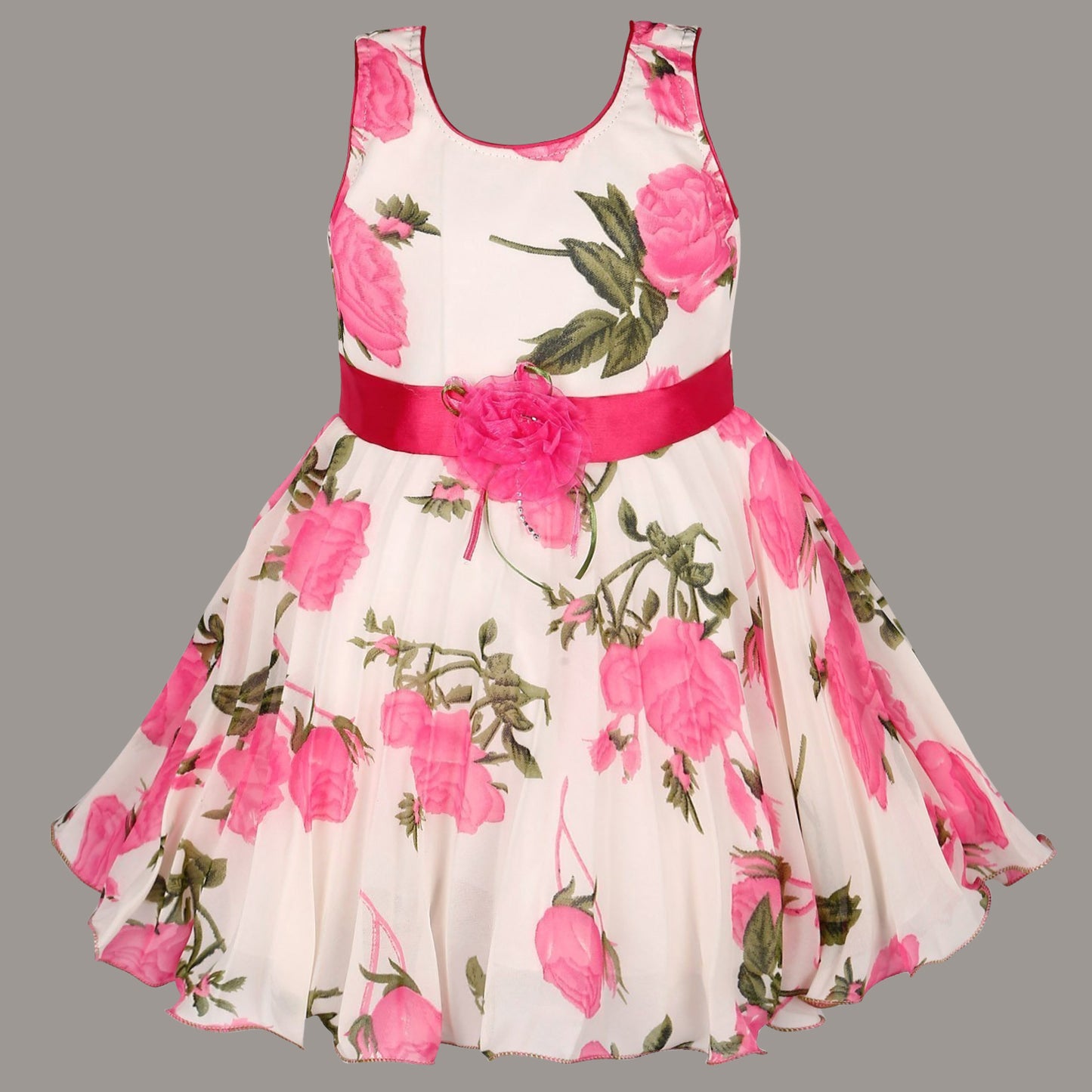 Pink Floral Printed Flower Dress