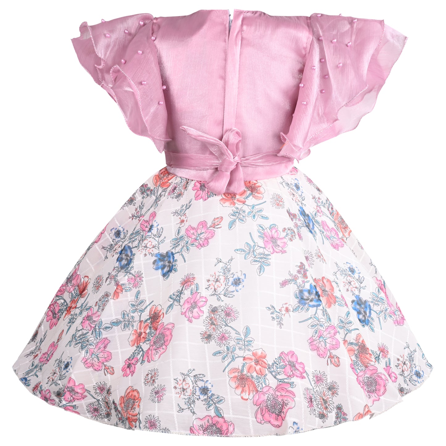 Girls Floral Print Fit and Flare Frock Dress