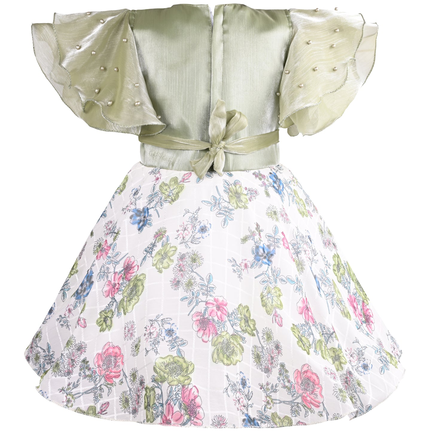 Girls Floral Print Fit and Flare Frock Dress