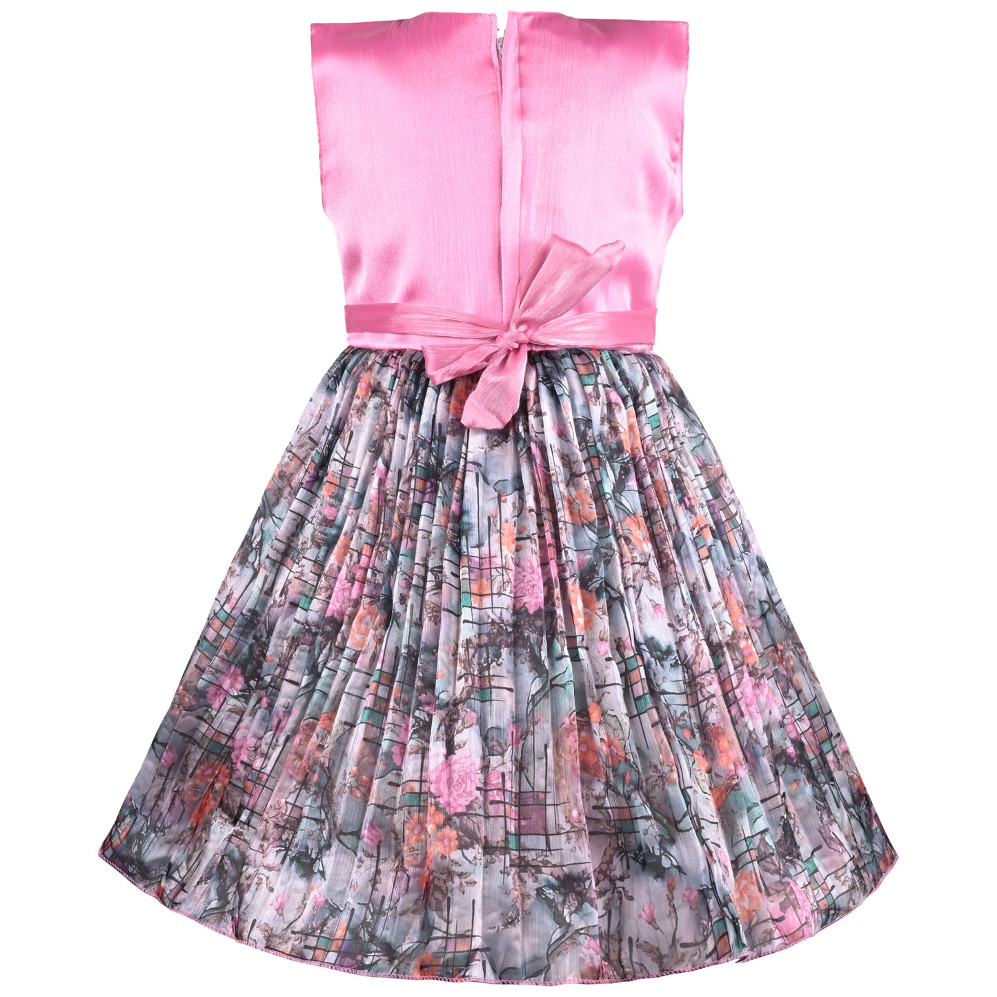 Girls Floral Print Fit and Flare Frock Dress