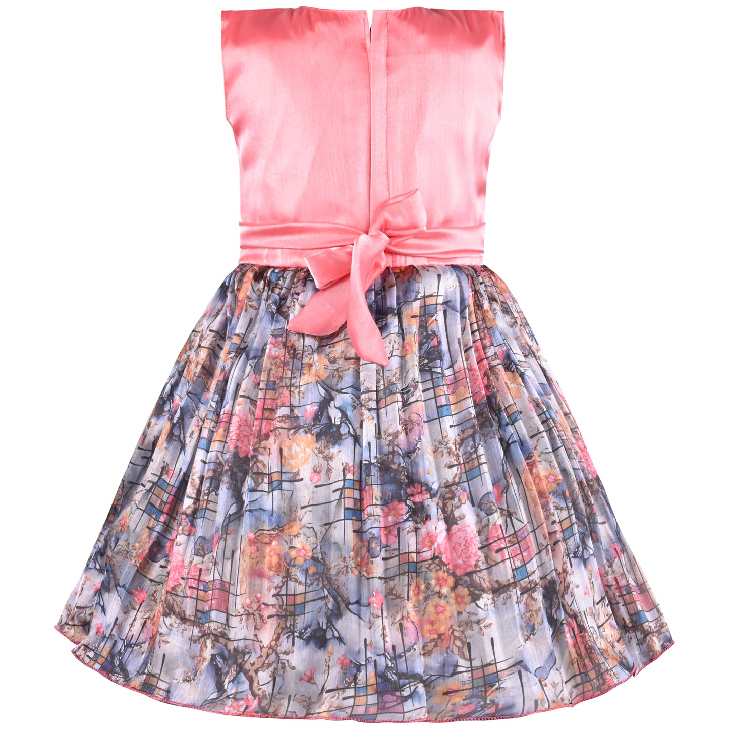 Girls Floral Print Fit and Flare Frock Dress