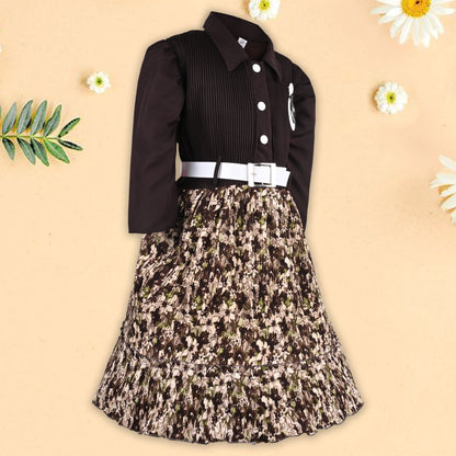 Baby Girls Floral Pleated Skirt/Full Sleeve