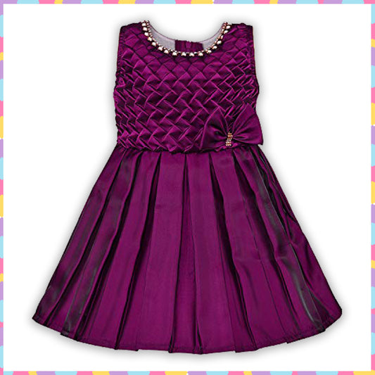 Girls Pleated Knee Length Dress