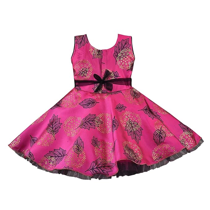 Girls Full Sleeve Floral Print Fit and Flare Frock Dress