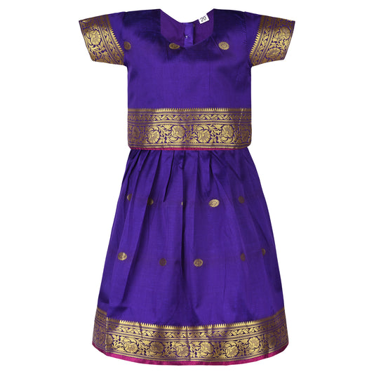 Girls Woven Design Ethnic Top and Skirt Set