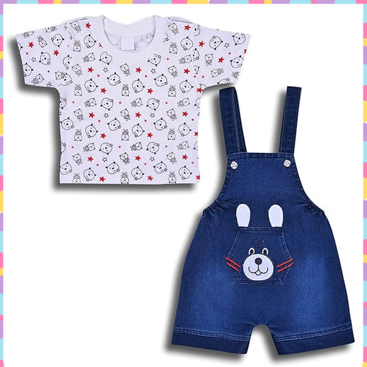 Boys T-shirt and Denim Dungaree set