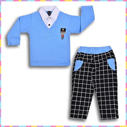 Wish Karo Cotton Clothing Set for Baby Boys hfs598blu