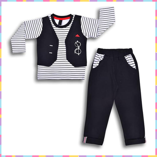 Wish Karo Cotton Clothing Set for Baby Boys hfs611blk