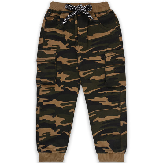 Boys Mid Rise Regular Fit camouflage Pattern Jogger Jeans