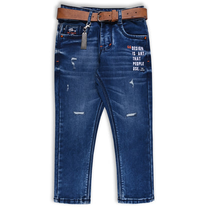 Boys Denim Printed Regular Fit Jeans