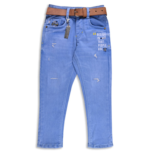 Boys Denim Printed Regular Fit Jeans