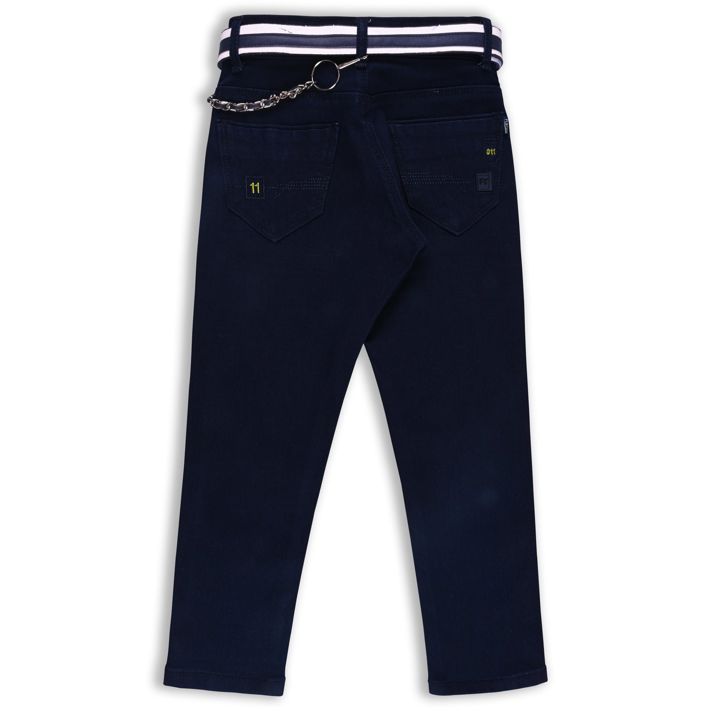 Boys Denim Solid Regular Fit Jeans Comes With Belt