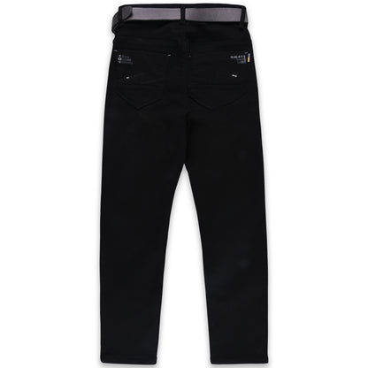 Baby Boys Black Slim/Fit Pants with Belt